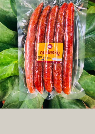 กุนเชียงหมูกล่องทิพย์ เนื้อหมู 40% ขนาด 500 กรัม ราคา 95 บาท