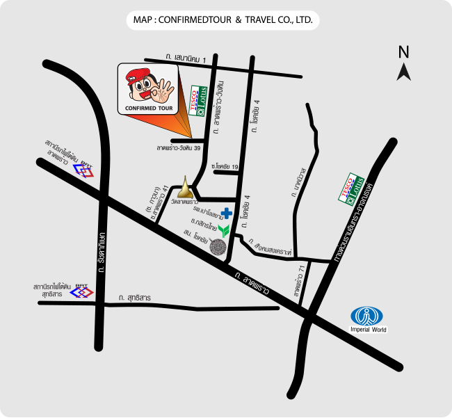 แผนที่ บริษัทคอนเฟิร์ม ทัวร์ แอนด์ ทราเวิล จำกัด